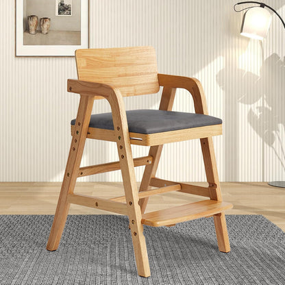 Solid Wood High Chair for Toddlers to Teens, Adjustable Height Toddler Dining Chair, Easy to Clean