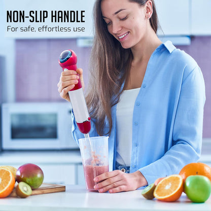 OVENTE Cordless Immersion Hand Blender, 300W Rechargeable Handheld Portable Stick Mixer with Speed