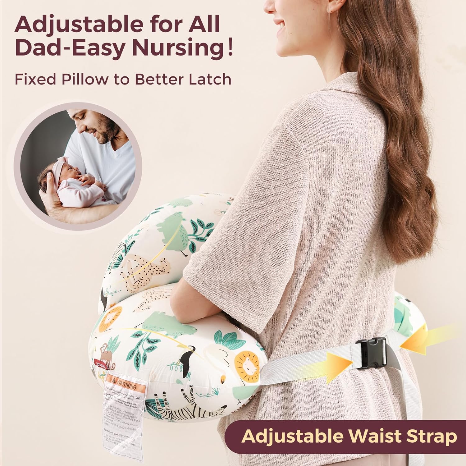 Momcozy Pioneering Safety Fence Nursing Pillow for Breastfeeding- Wider Feeding Pillows for More
