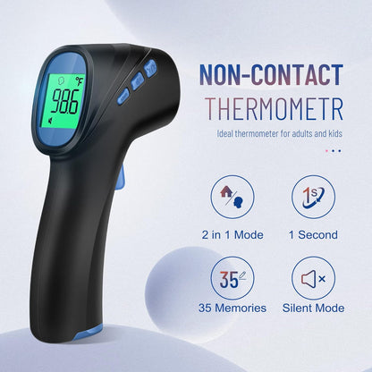 Forehead Thermometer for Adults and Kids, Digital Infrared Thermometer with Fever Alarm, Fast