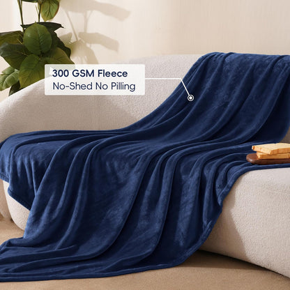 PHF Ultra Soft Fleece Throw Blanket, No Shed No Pilling Luxury Plush Cozy 300GSM Lightweight