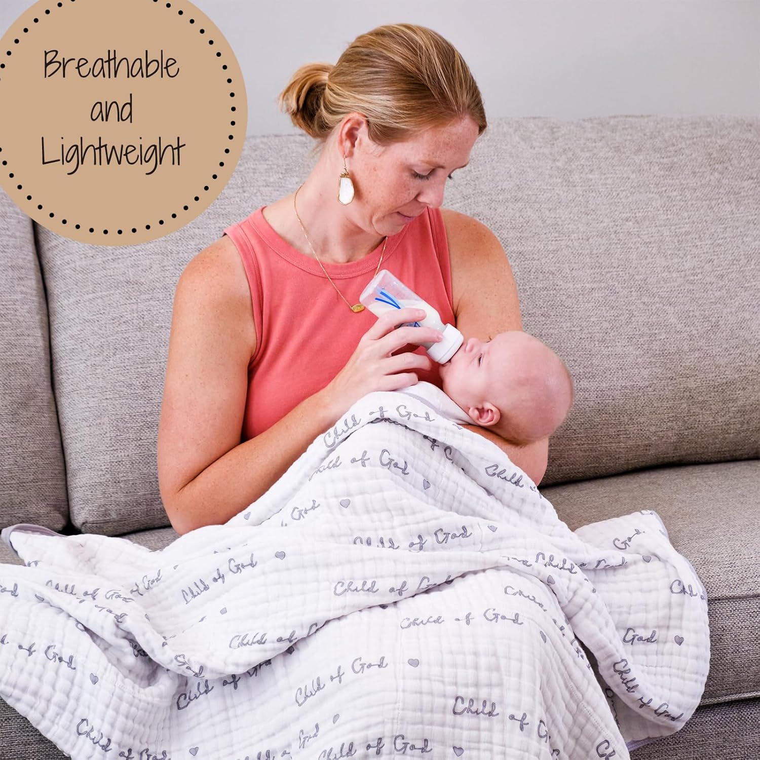 LollyBanks Muslin Baby Blanket 100% Organic Cotton, Muslin Quilt Lightweight, Toddler Blanket for