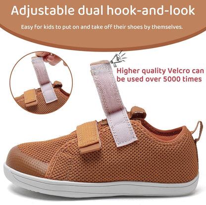 WateLves Toddler Little Kids Wide Barefoot Shoes The First Walking Shoes Girls Boys Breathable Zero Drop Minimalist Sneakers with Wide Toe Box Natural to Grow