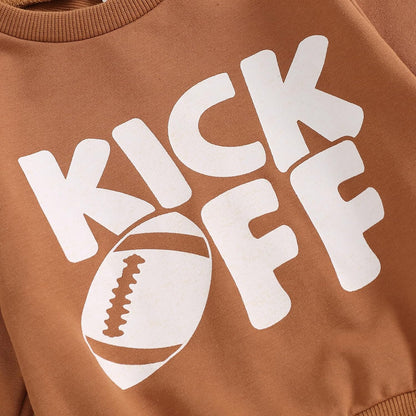 Baby Boy Clothes Fall 6 12 18 24 Months Football Long Sleeve Pullover Tops & Pant Sets Toddler Winter Outfits