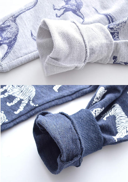 HUAER& Baby Boy's Jogger Pants Dinosaur Car Drawstring Elastic Sweatpants