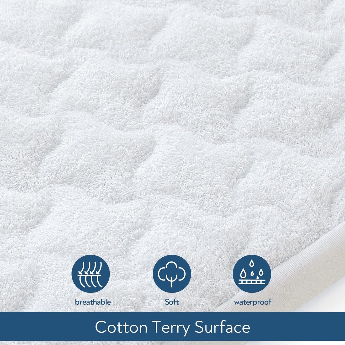 Waterproof Bassinet Mattress Pad Cover 28" x 23" - Fit for 4moms Breeze Plus Bassinet, 2 Pack Quilted Bedside Crib Mattress Protector, Cotton Terry Surface