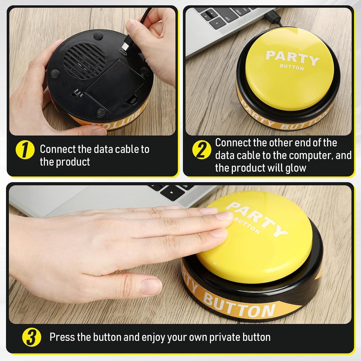 Dance Party Button with Music Sound Button Desk Toys for Office for Adults Classroom Buzzers Novelty Fun Gag Gifts Office Toys Desk Decor Gadget, 4.5 x 4.5 x 1.5 Inch (Fresh Style)