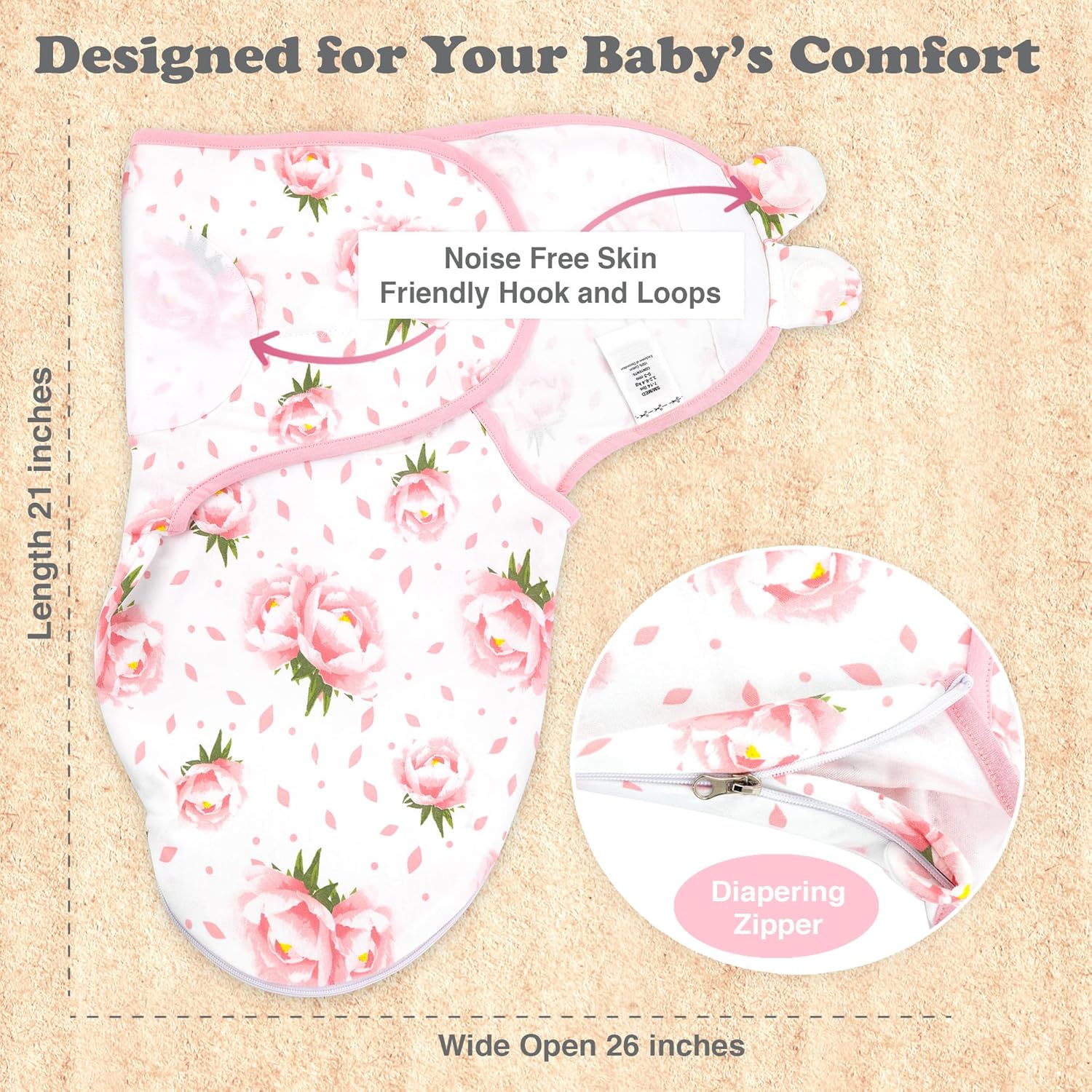 Bublo Baby Swaddles for Newborns – Zipper Swaddles 0-3 Months, 3-Pack – Organic Infant Sleep Sack
