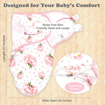 Bublo Baby Swaddles for Newborns – Zipper Swaddles 0-3 Months, 3-Pack – Organic Infant Sleep Sack