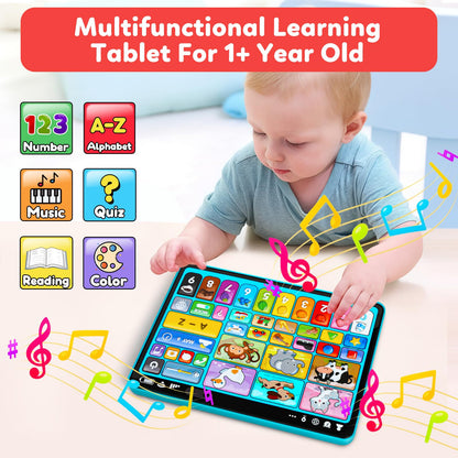 Peacurh Trilingual Learning Toy Tablet with Music & Sound, Montessori Speech Musical Therapy Toys