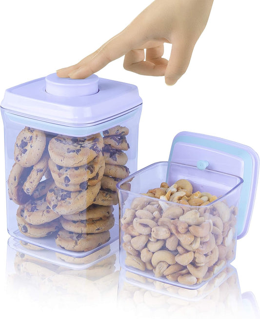 BopTop (2pc Set) Airtight Food Storage Container – Mechanical Silicone Seal Canister - BPA-Free