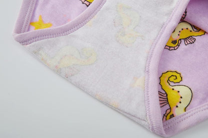 Cadidi Dinos Little Girls' Soft Cotton Underwear Kids Cool Breathable Comfort Panty Briefs Toddler Undies(Pack of 6)