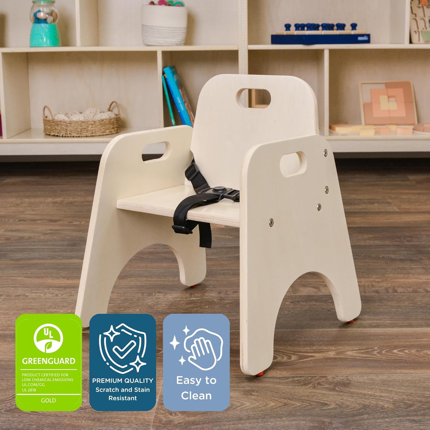 Children’s Factory Toddler Chair with Strap, Baby Activity Seat, Toddler Feeding Chair, 9" H Seat