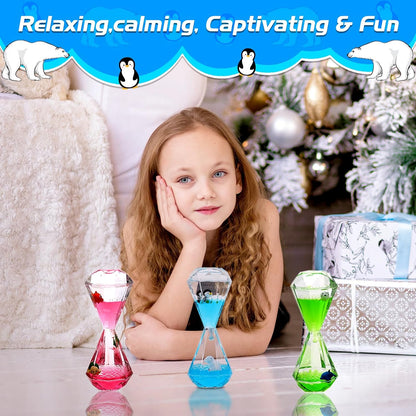 XINBAOHONG Liquid Motion Bubbler for Kids and Adults Hourglass Liquid Bubbler Timer for Sensory Play Fidget Toy Stress Management Desk Decor(Pink)
