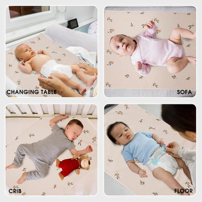 Vegan Leather Baby Changing Mat - Wipeable Portable Changing Pad, Foldable Travel Changing Mat for Baby, Newborns Toddlers Shower Gifts (Branch,20"*28")