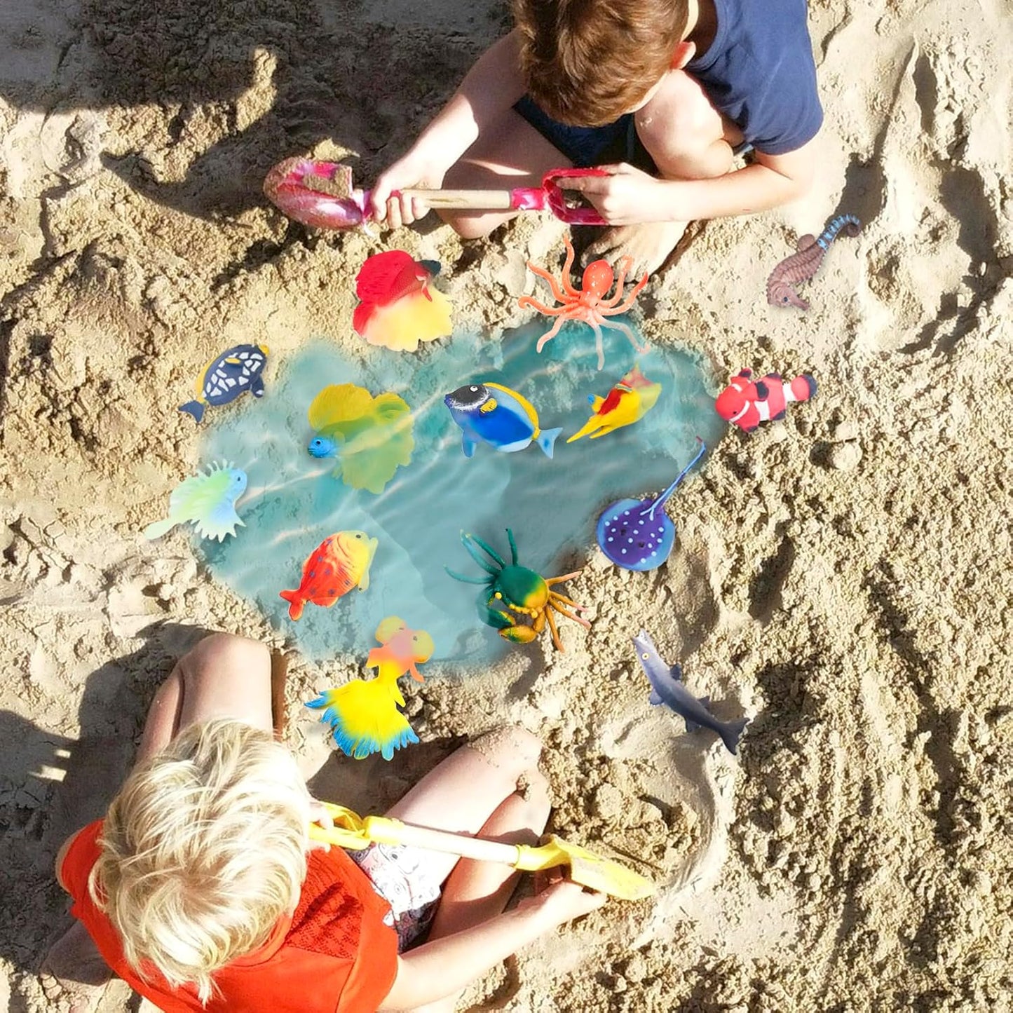 10 Pcs Fish Animal Figure Bath Toys, Sea Animal Color Changing Toys, Sea Creatures for Kids 3 Years