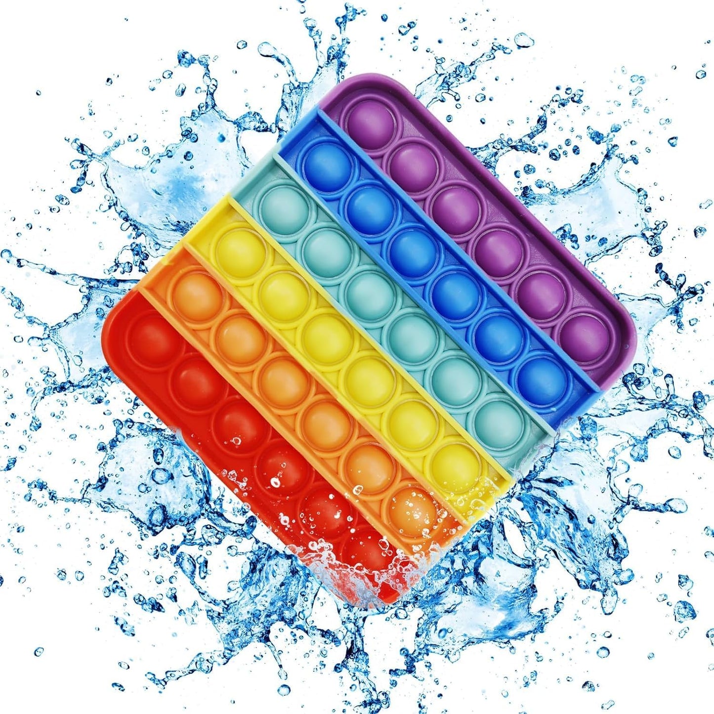 12pcs 5in Random Pop Bubble Fidget Sensory Toys, Pop Toy Bulk for Party Favor, Classroom Student Prizes Easter Basket Goodie Bag Stuffers Christmas Valentine Gift for Kid