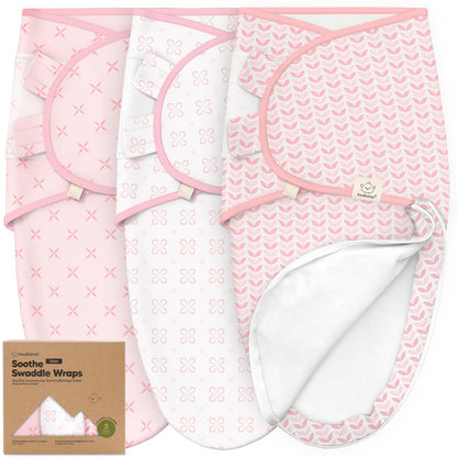 Baby Swaddle Sleep Sacks with Zipper - 3-Pack Swaddles for Newborns 3-6 Months, Infant, Baby Girls