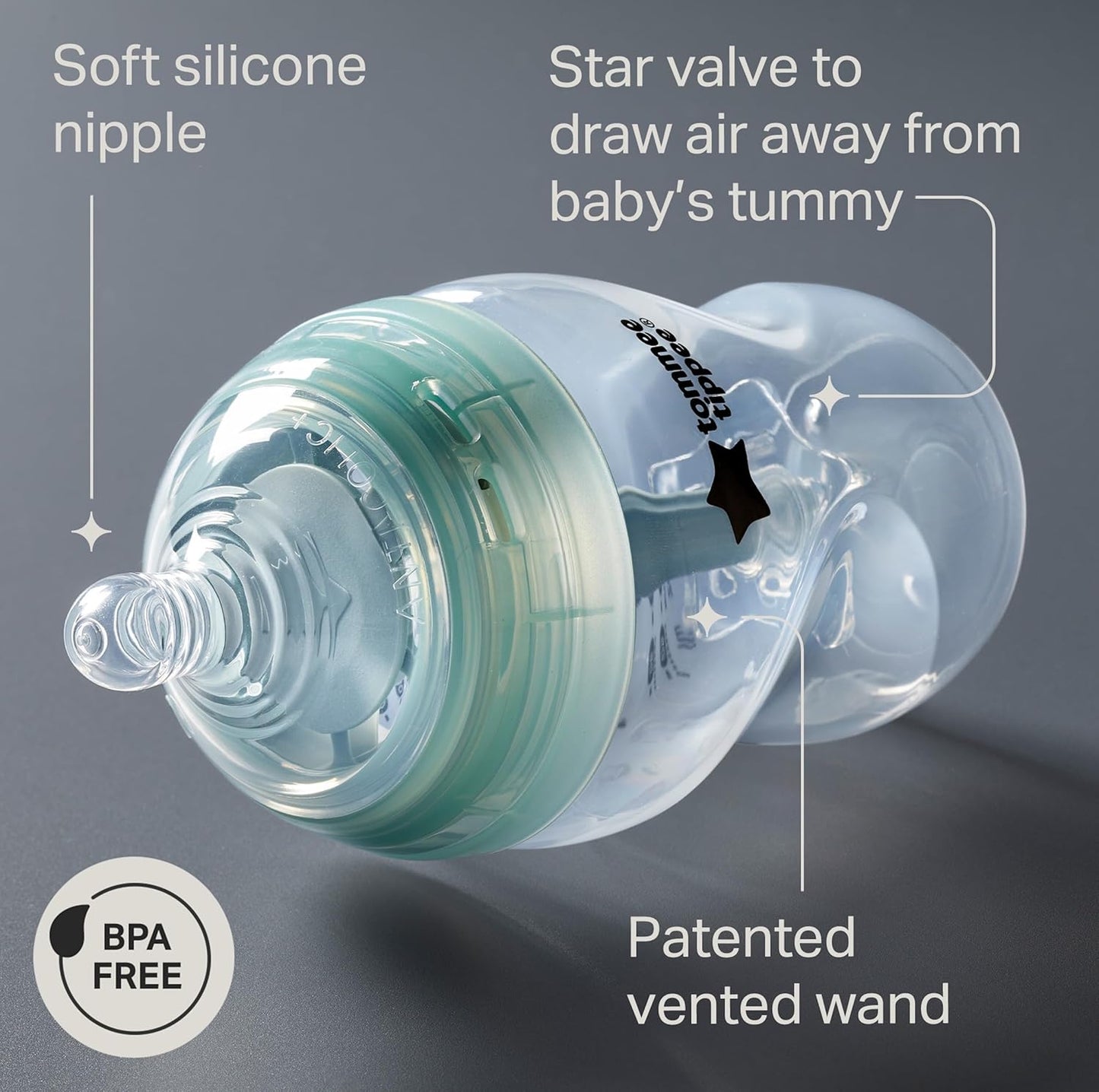 Tommee Tippee Advanced Anti-Colic 5 oz BPA Free Baby Bottles, Newborn 0+ Months, Slow Flow