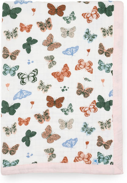 Little Unicorn Newborn Receiving Quilt | Ultra- Soft, Multi-Layered Muslin Fabric | Gift for