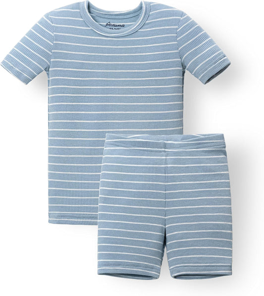 AVAUMA Stripe Pattern Baby Boys Girls Pajama Set Kids Toddler Snug fit Ribbed Sleepwear pjs for Daily Life Style