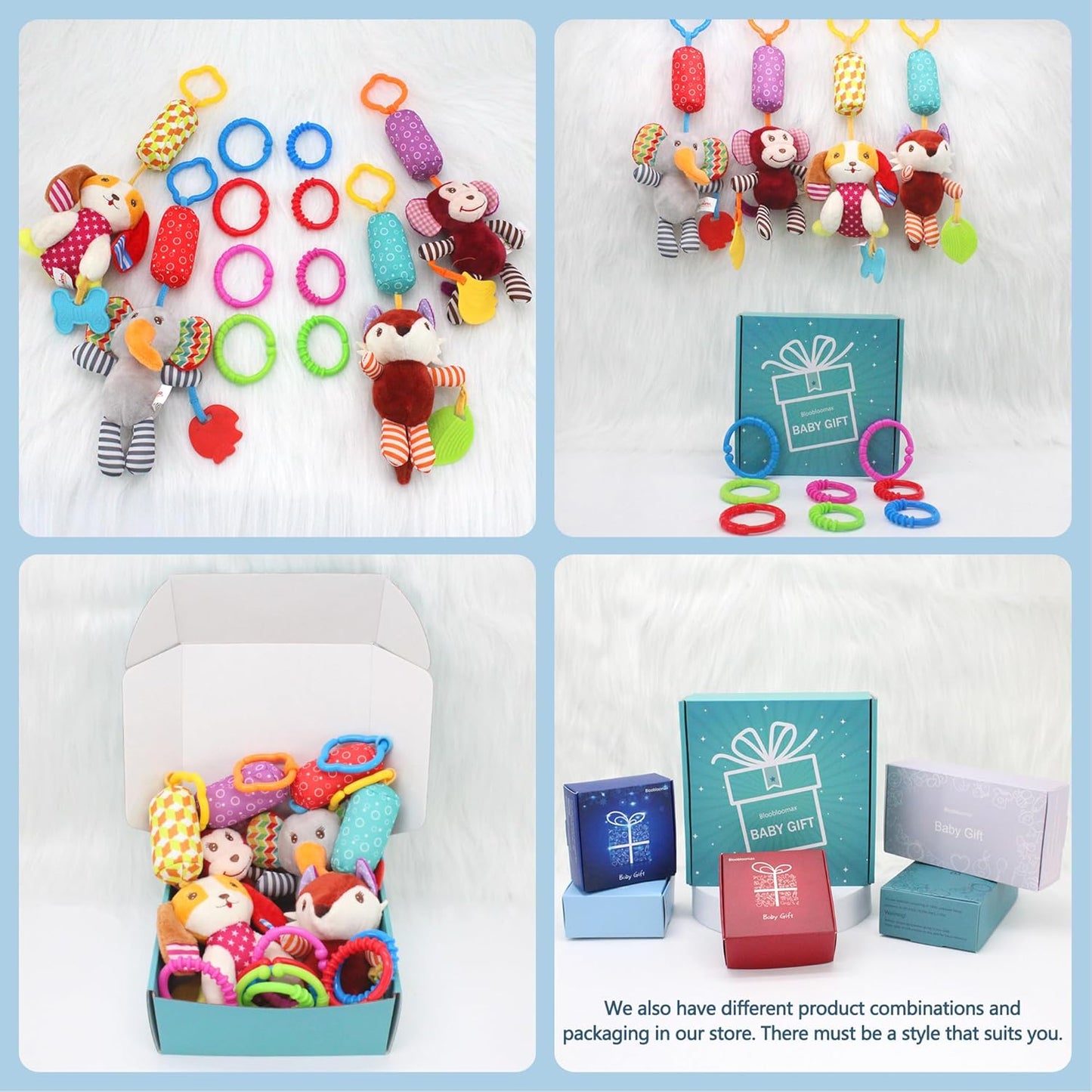 BLOOBLOOMAX Sock rattles for Babies 0-24 Months Baby Animal Foot Finder Educational Toys