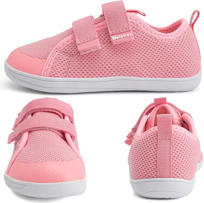 WateLves Toddler Little Kids Wide Barefoot Shoes The First Walking Shoes Girls Boys Breathable Zero Drop Minimalist Sneakers with Wide Toe Box Natural to Grow