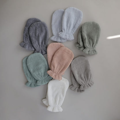 mushie Baby Bath Mitt | Organic Cotton | Pack of 2 (Gray)