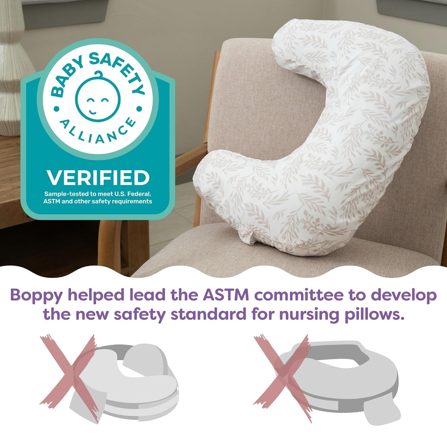 Boppy Nursing Pillow - Ergonomic Bottle & Breastfeeding Pillow with High, Firm, Large Area