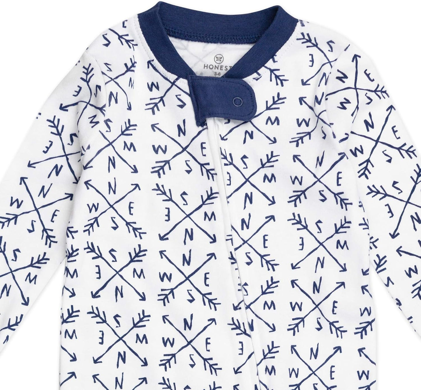 HonestBaby Baby Sleep N' Play One-Piece Zip-Front Footed Organic Cotton Pajama Sleeper