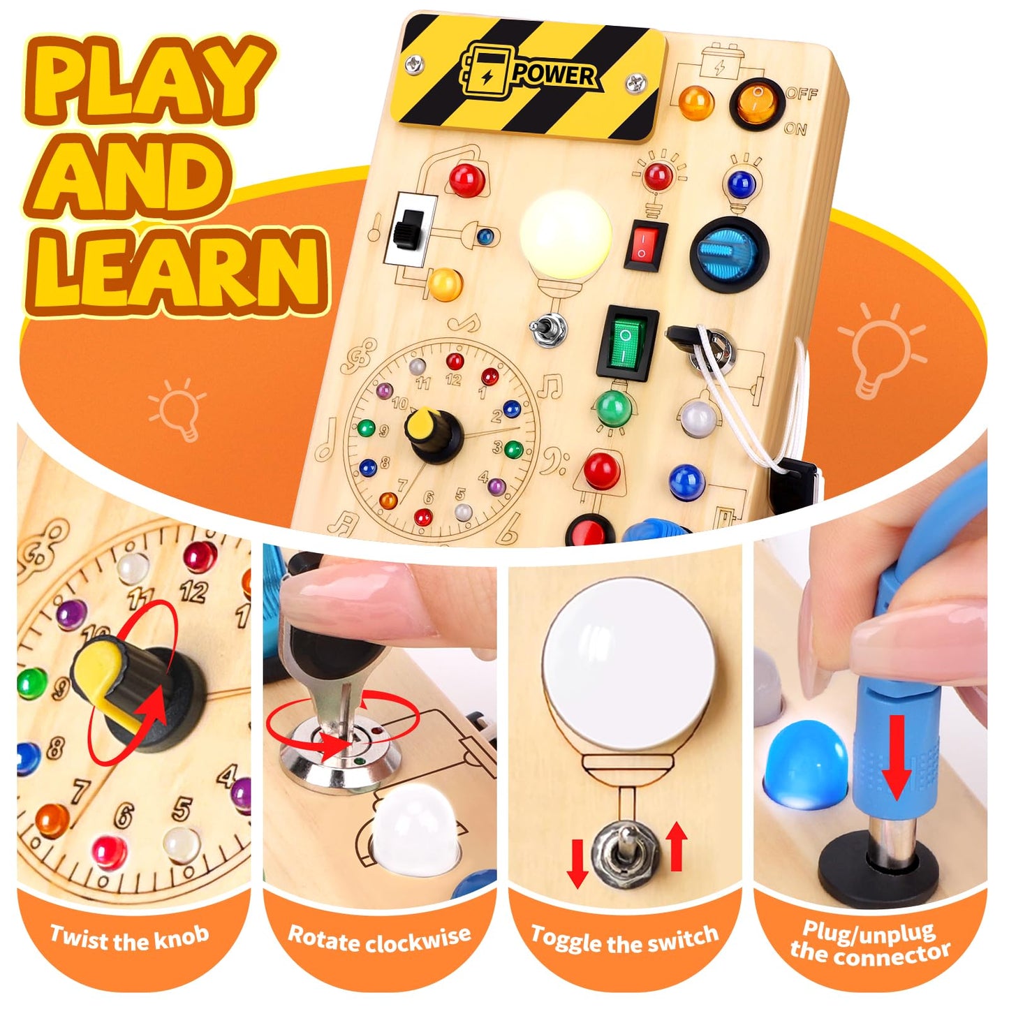 Grarain Busy Board for Toddlers - Montessori Educational Toy for 1-3 Year Old Boys & Girls |