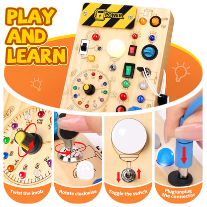 Grarain Busy Board for Toddlers - Montessori Educational Toy for 1-3 Year Old Boys & Girls |