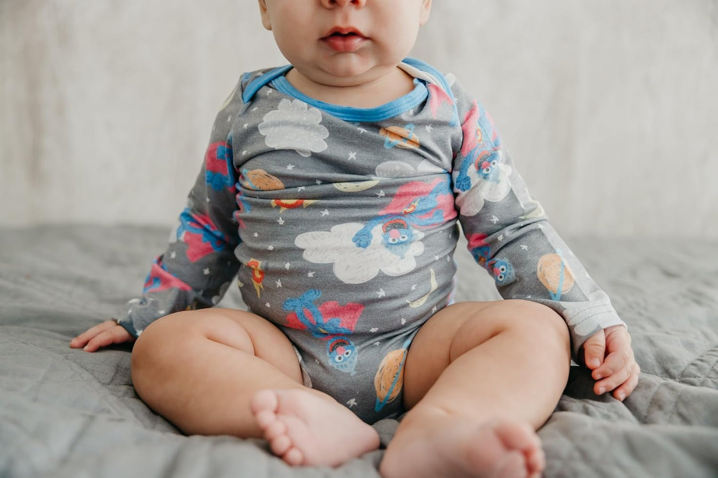 Copper Pearl Long Sleeve Bodysuit Baby: Ultra Soft Baby for Newborns, Boys, and Girls - Stylish, Comfortable, Overlap Shoulders, Premium Knit Fabric - Newborn, Super Grover