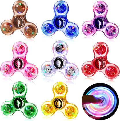 Gigilli 8 Pack Fidget Spinners for Kids 8-12, Light up Party Favors Stress Relief Fidget Toys Bulk for Kids Adults, Glow in The Dark Party Supplies, Fidgets for Classroom Prizes Goodie Bags Stuffers