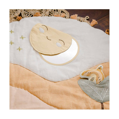 Crane Baby Activity Mat with Interactive Toys, Safari Zoo Themed Tummy Time Floor Mat, 36x36 Quilted Cotton Playmat, Infant Development Toys, Playmats for Newborn