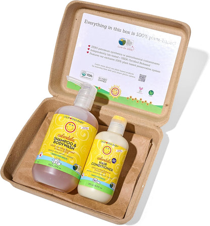 California Baby Calendula Baby Shampoo and Conditioner Set | 100% Plant-Based | 19oz Soothing