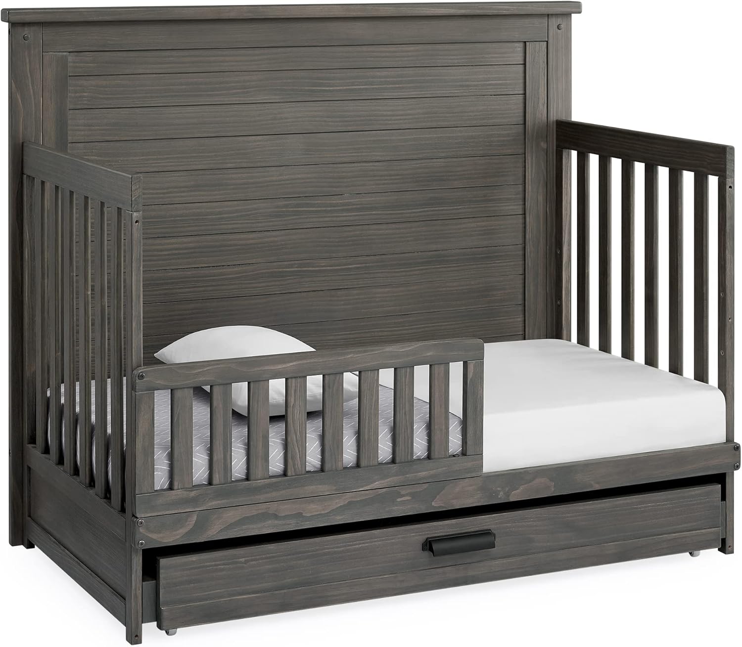 Delta Children Simmons Kids Caden 6-in-1 Convertible Crib with Trundle Drawer, Greenguard Gold