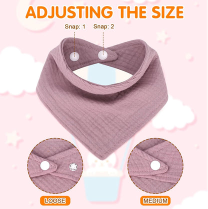 Accmor 10 Pack Muslin Baby Bibs 100% Cotton Bandana Drool Bibs for Baby Girls BoysTeething and Drooling