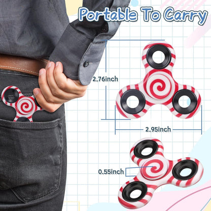12PCS Fidget Spinner Toy Pack for Kids Adults, Metal Tri-Spinner Fidget Toy Set, Sturdy Hand