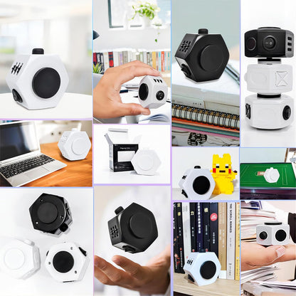 Stress Relief Fingertip Cube Fidget Toys,Fidgets UFO Cube/Relaxing Magic Cube Hand-Held Toys for Adults and Children, Killing Time Cool Fidget Block for ADD/ADHD/ Fidget Gadget UFO Cube Gifts (White)