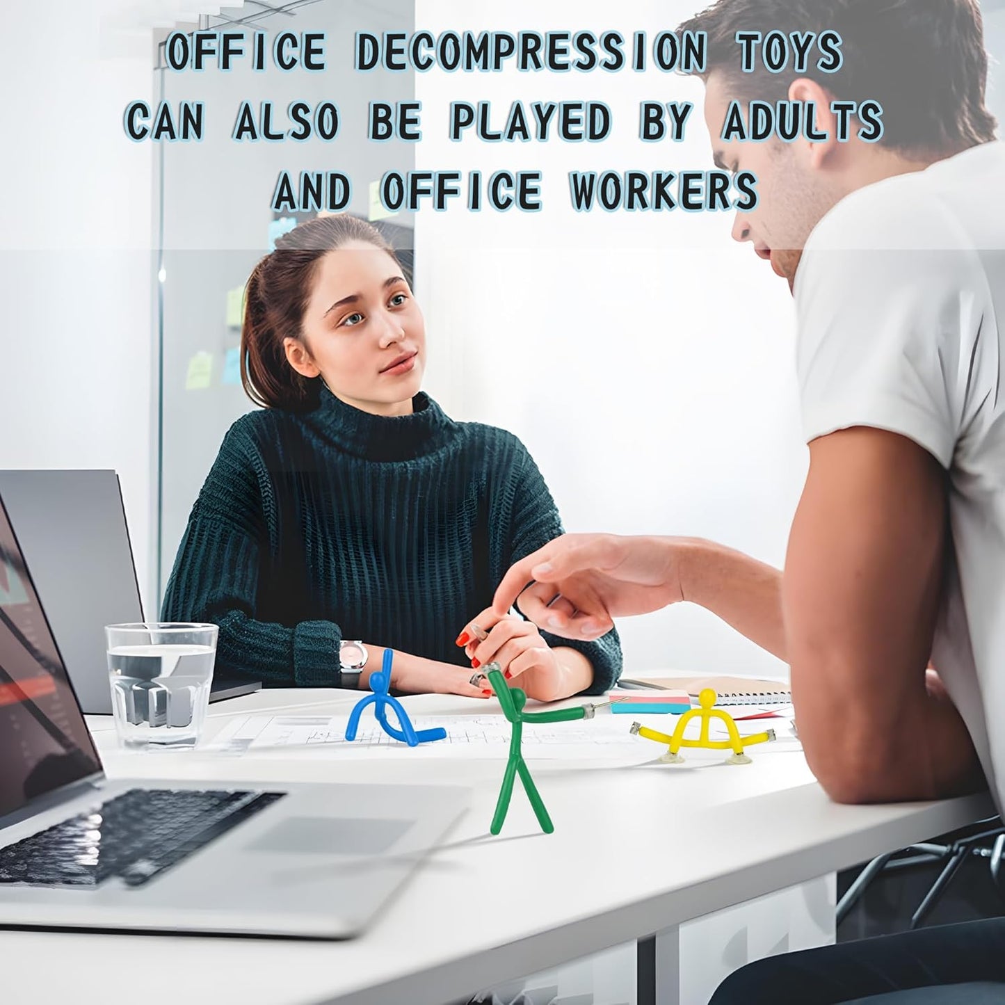 Funny Magnetic Men Toy Sets, Novelty Fidget Toys for Kids Adults, Colorful Shape-Changing Suction Cup Toys, Multipurpose Toys for Stress Relief, Travel, Office Desk , Fridge (Colorful)