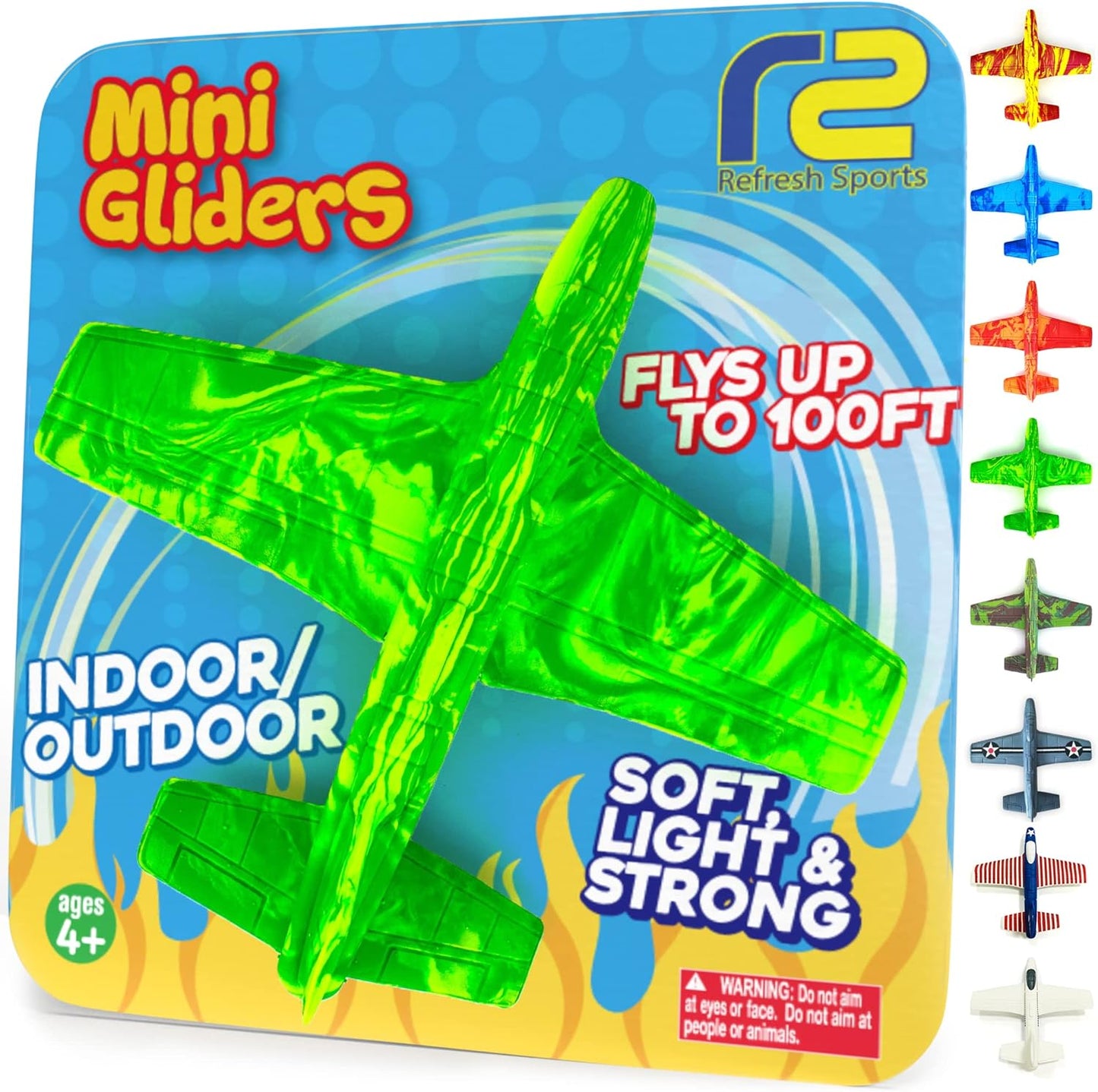 Foam Airplanes For Kids - Fun Glider Toys for Ages 4 5 6 7 8 9 10 Year Old & Up - Best Toy Gift Boy Toys Basket Stuffer Gifts - Small Birthday Gifts for Boys & Girls Party Favors - Air Plane Gift Idea