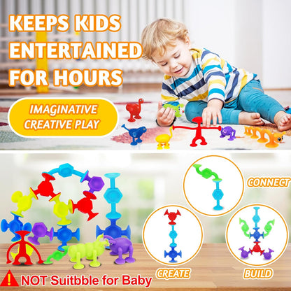 32 PCS Toddler Suction Cup Toys Kids Bath Toy 1-3 3-5 Party Favor Goody Prize Filler Stuffer Gifts
