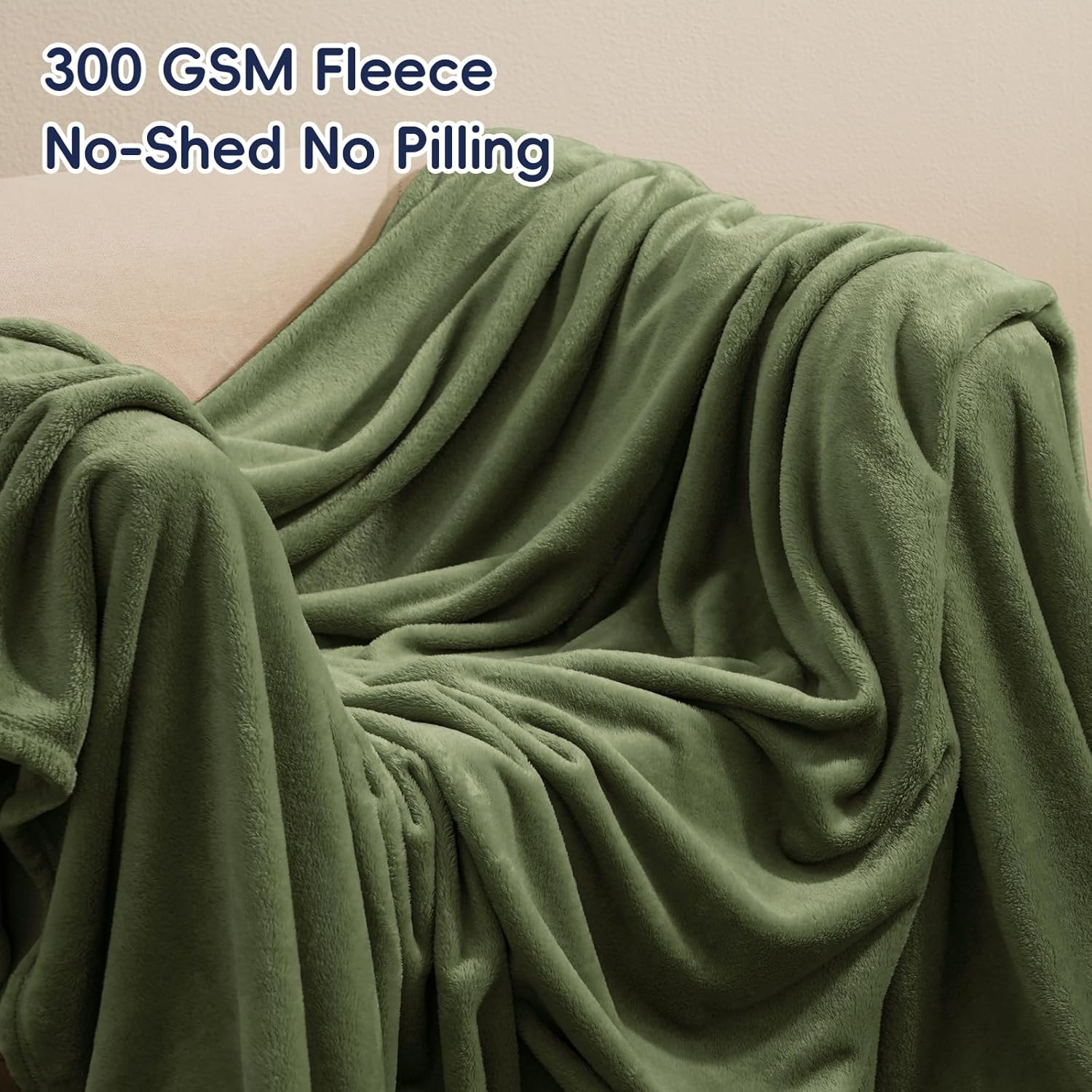 PHF Ultra Soft Fleece Blanket King Size, No Shed No Pilling Luxury Plush Cozy 300GSM Lightweight