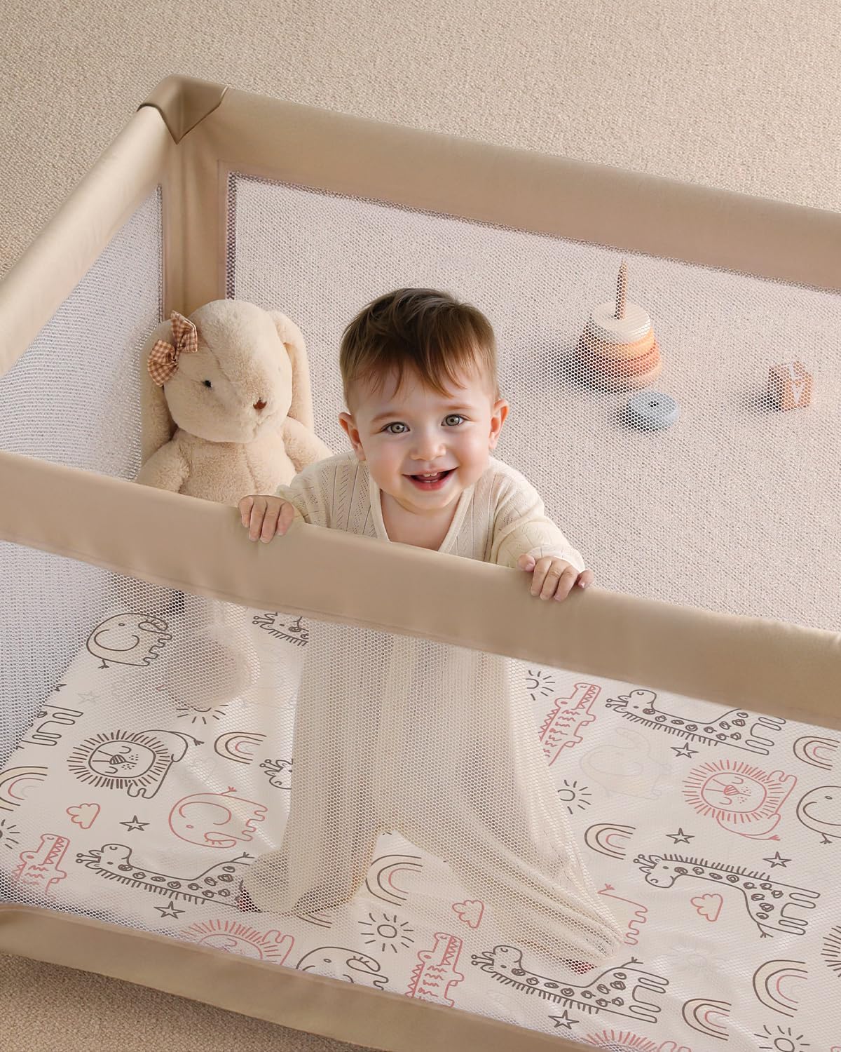 Yoofoss Baby Pack and Play Sheets 2 Pack for Boys and Girls - 38x26 Mini Crib Sheets Fitted Neutral