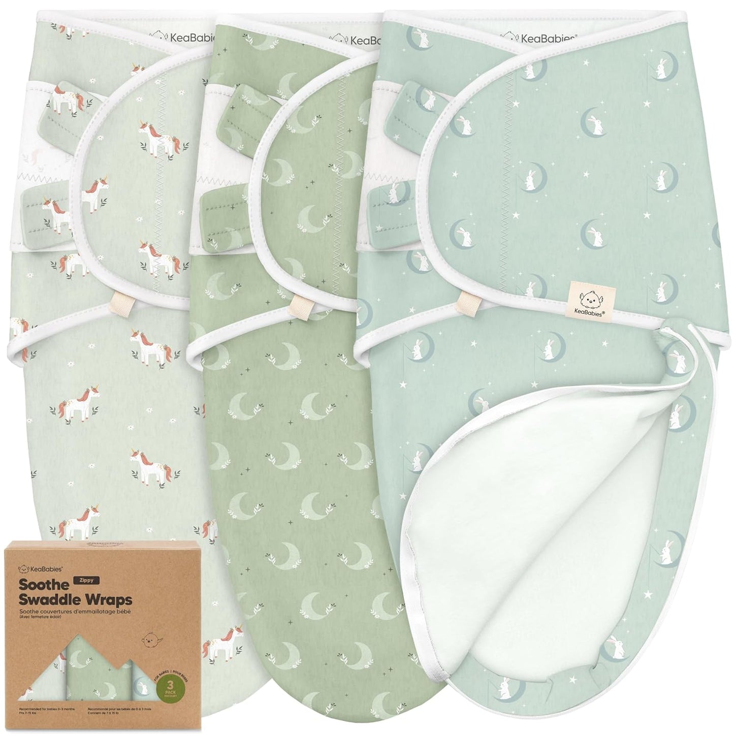 Baby Swaddle Sleep Sacks with Zipper - 3-Pack Swaddles for Newborns 0-3 Months, Infant, Baby Girls