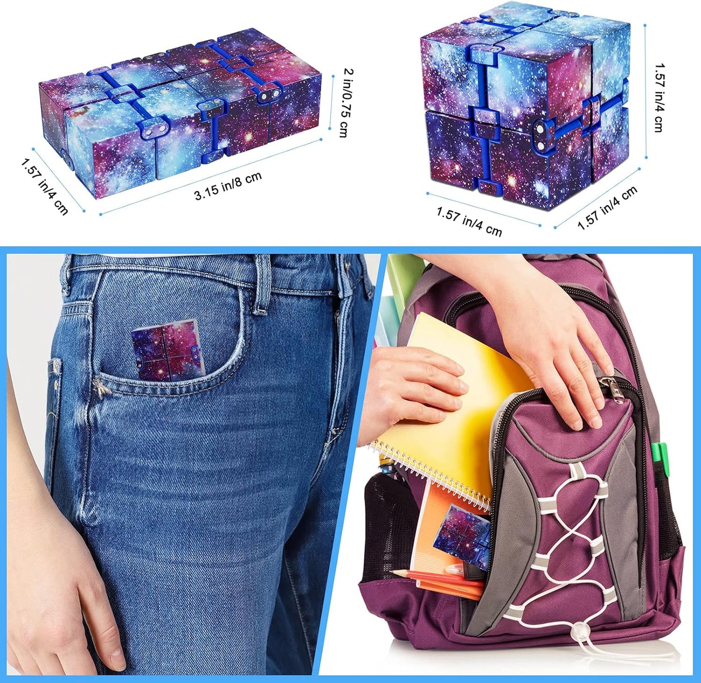 Infinitycube Fidget Toy Stress Relieving Fidgeting Game for Kids and Adults,Cute Pocket-sized