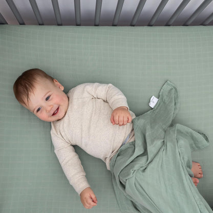 Organic Muslin Fitted Crib Sheet - Organic Crib Sheet for Standard Crib and Toddler Mattresses