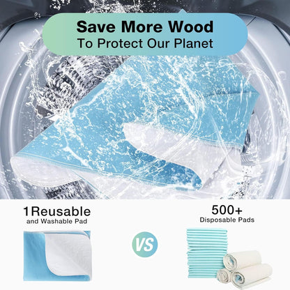 Bed Pads Washable Waterproof, 34" x 52" (4 Pack) Incontinence Bed Pads, Waterproof Bed Pad & Pee