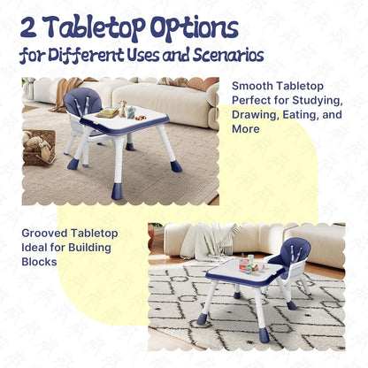 4 in 1 Baby High Chair, Toddler Chair with Removable Tray, Convertible High Chairs for Babies and